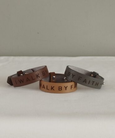 Leren armband - I WALK BY FAITH
