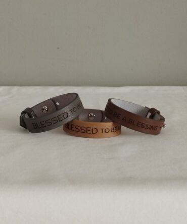Leren armband - BLESSED to be a blessing